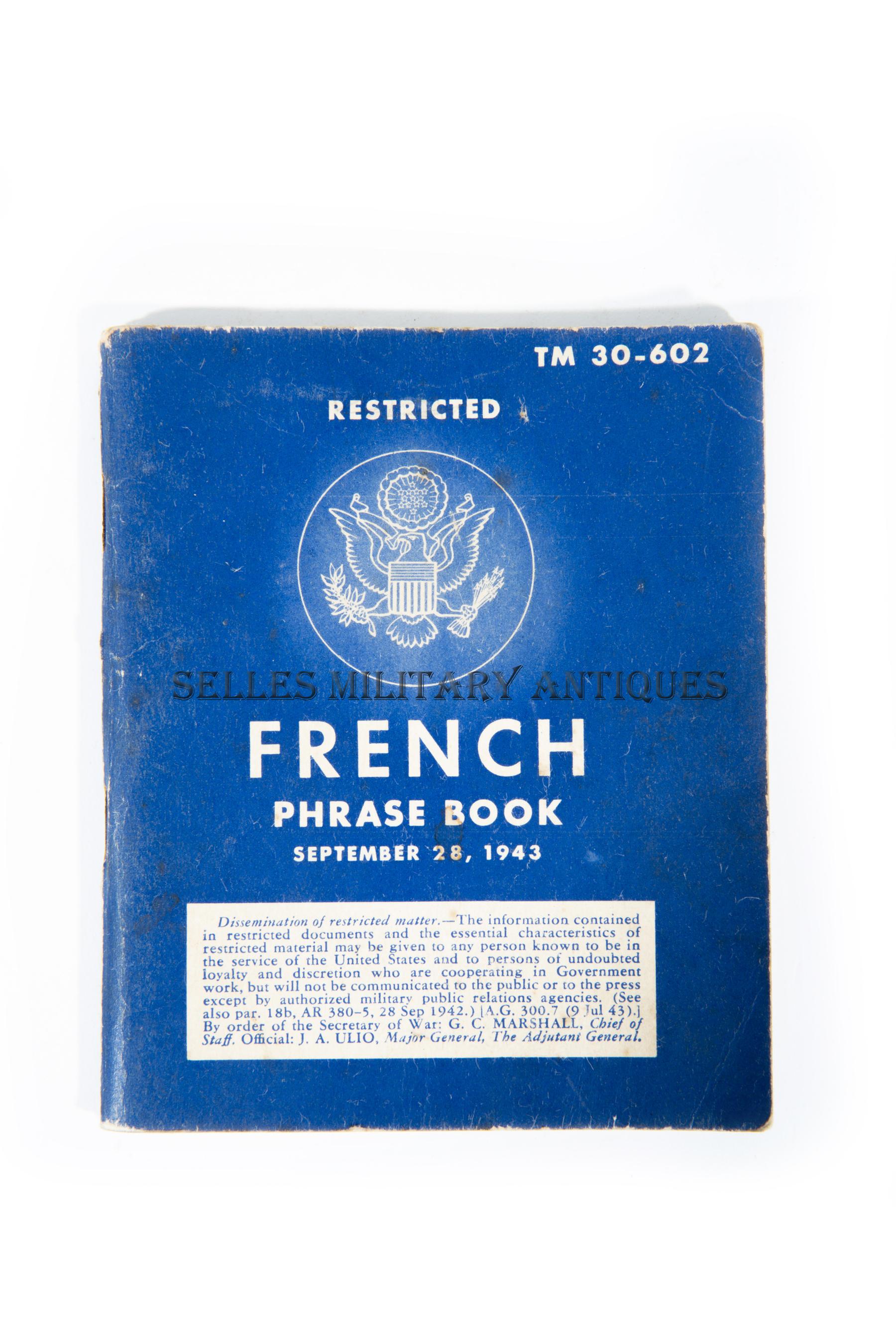 lexique-french-phrase-book-us-selles-military-antiques